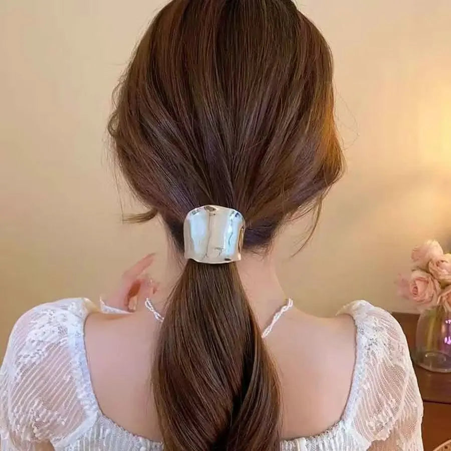 Golden Hairpin for Women Retro High-Quality Ponytail Holder Hairpin Headdress