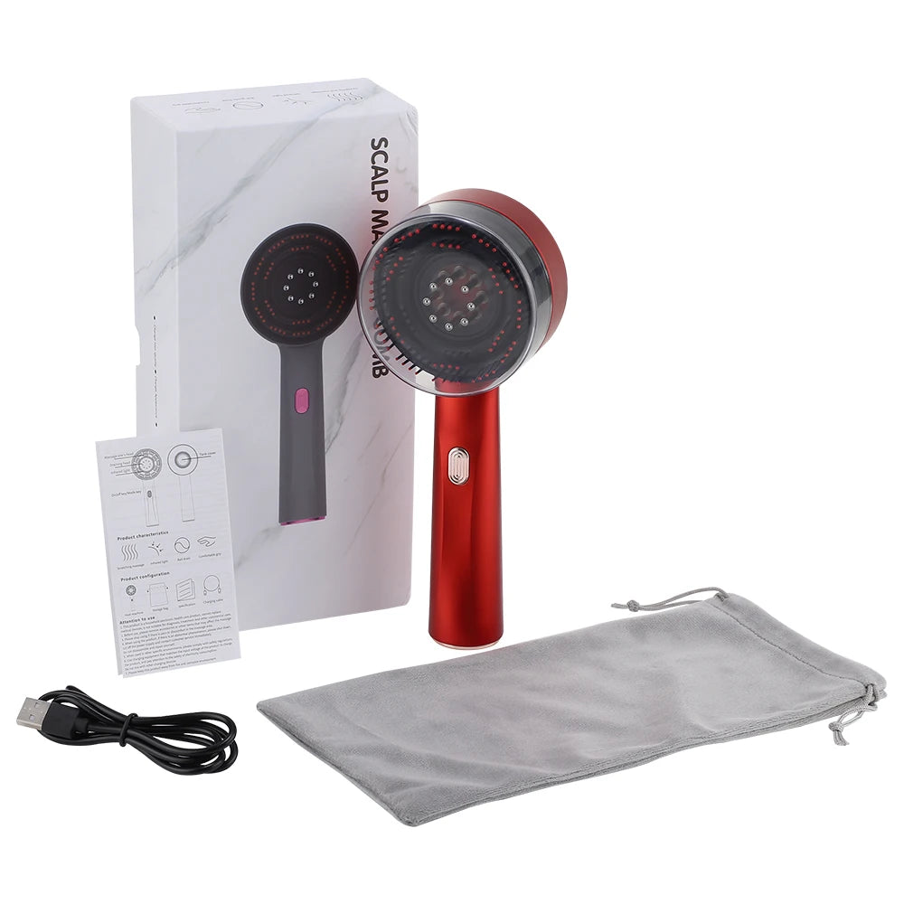 Electric Massage Comb Home Scalp Drain Comb Red Light Anti-slip Hair Care Multi-functional Massage Comb