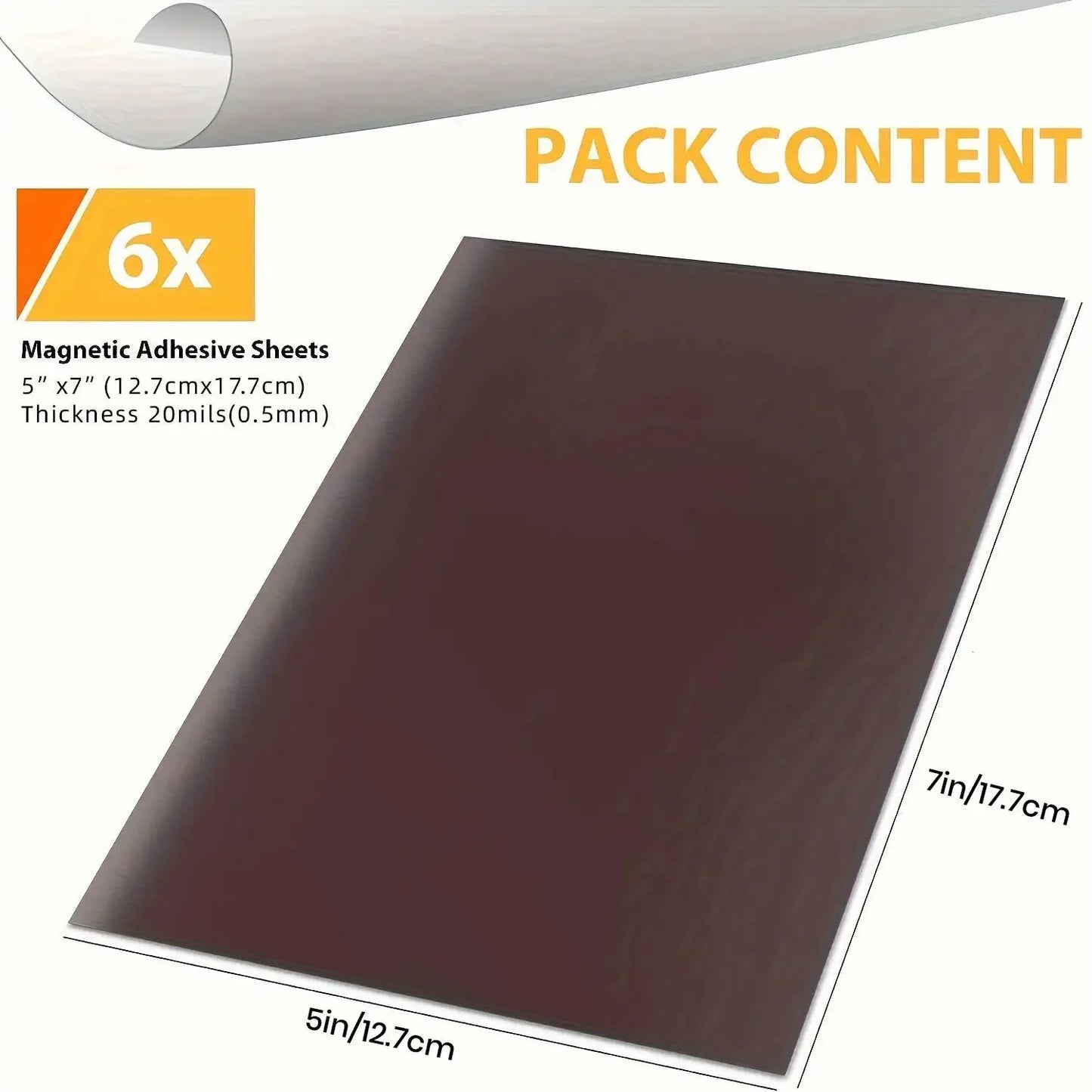 Adhesive Magnetic Sheets With Adhesive Backing 19Mil 5 X 7 Inches Flexible Magnet Sheets For Photo And Picture Magnets Craft