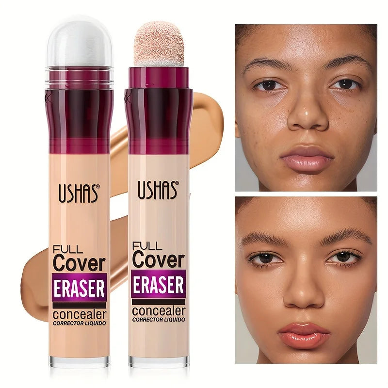 Sponge Head Concealer for Dark Circles Freckles Acne Pigmentation and Blemishes Long Lasting Moisturizing Liquid Foundation
