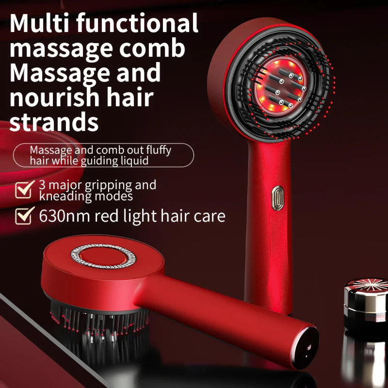 Electric Massage Comb Home Scalp Drain Comb Red Light Anti-slip Hair Care Multi-functional Massage Comb