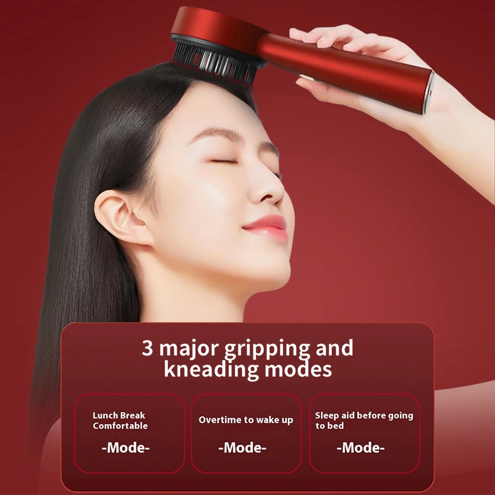 Electric Massage Comb Home Scalp Drain Comb Red Light Anti-slip Hair Care Multi-functional Massage Comb