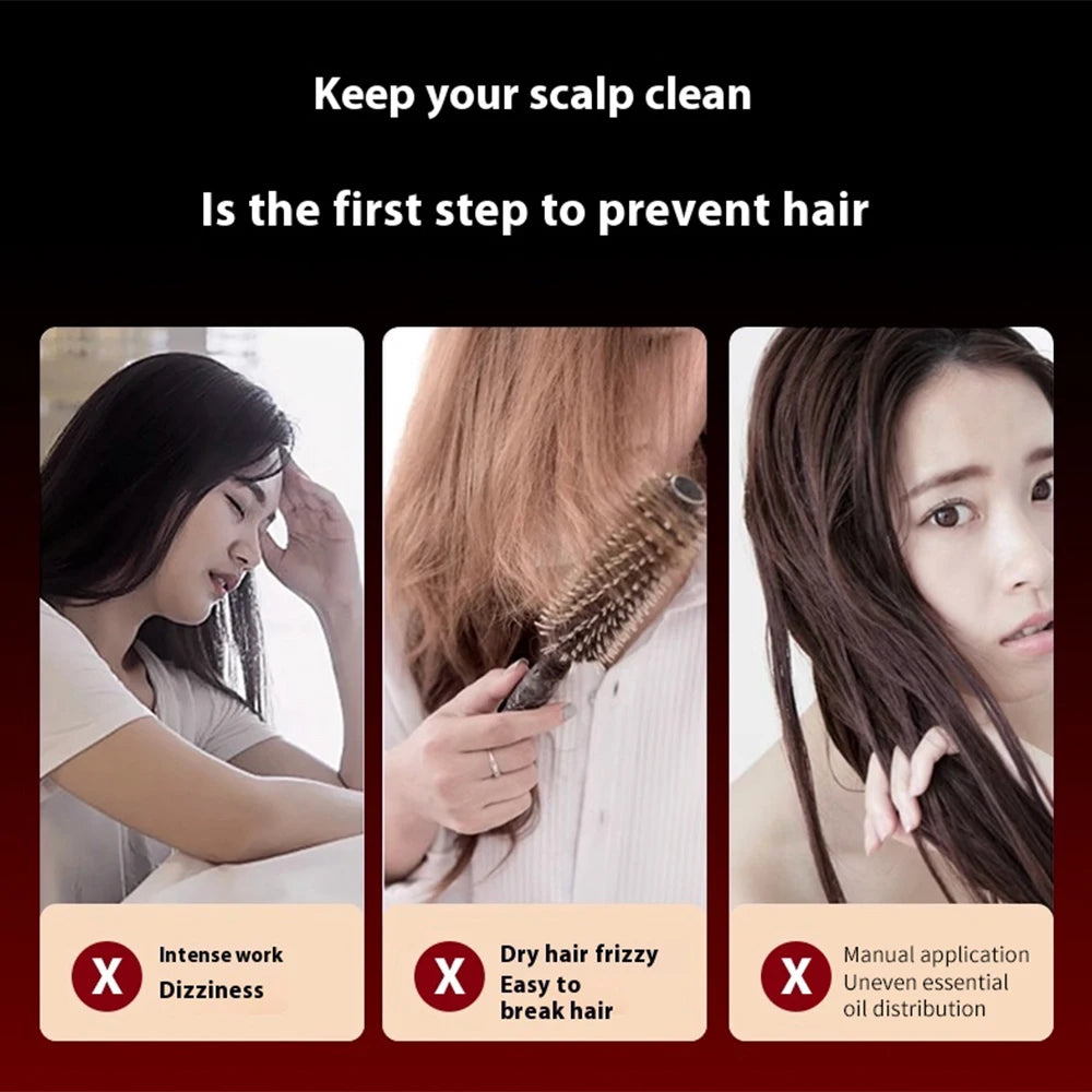 Electric Massage Comb Home Scalp Drain Comb Red Light Anti-slip Hair Care Multi-functional Massage Comb
