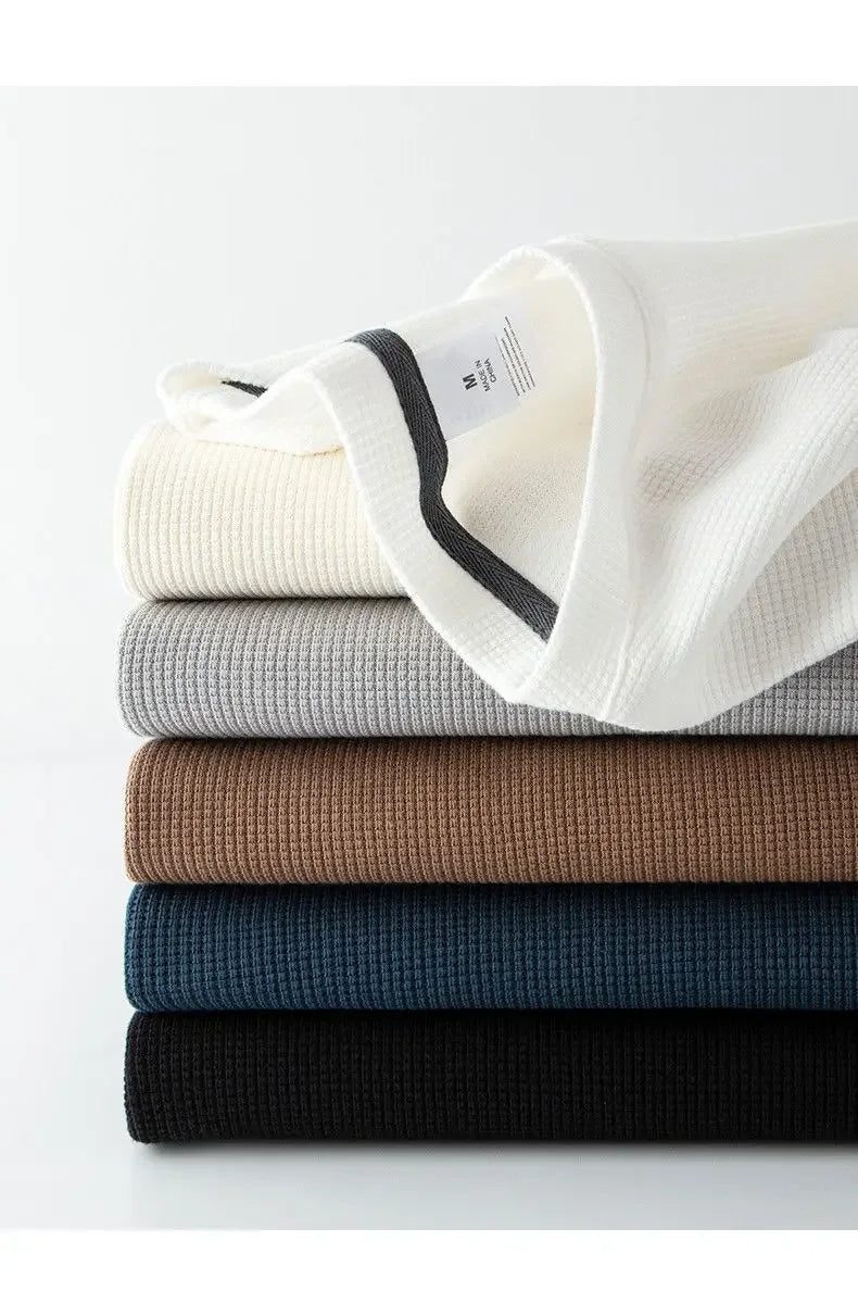 Waffle Short Sleeved T-shirt for Men and Women Summer