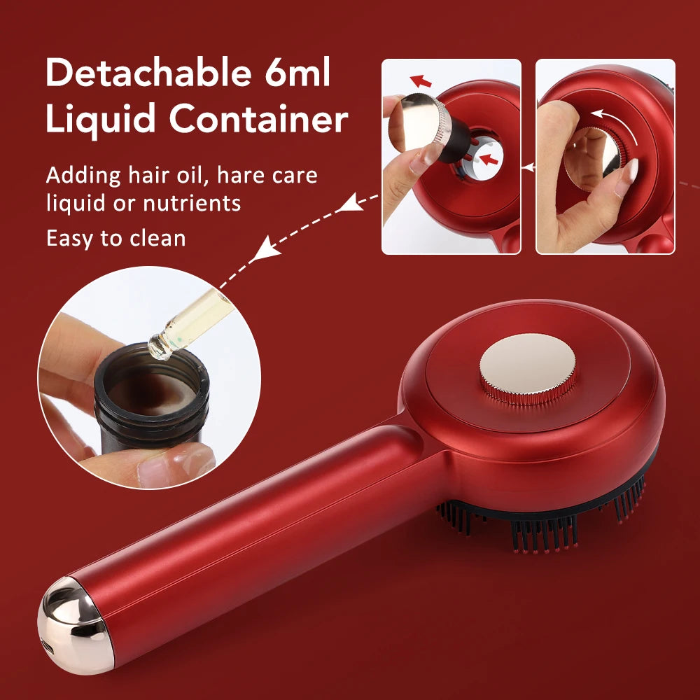 Electric Massage Comb Home Scalp Drain Comb Red Light Anti-slip Hair Care Multi-functional Massage Comb