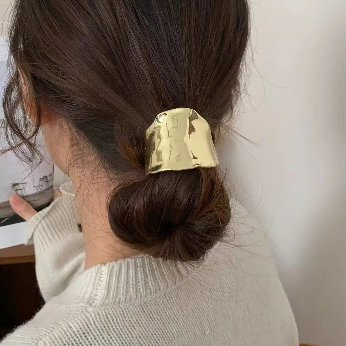 Golden Hairpin for Women Retro High-Quality Ponytail Holder Hairpin Headdress