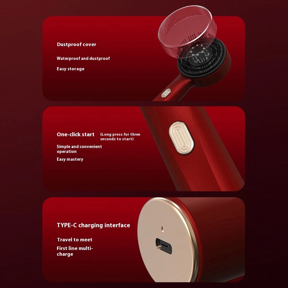 Electric Massage Comb Home Scalp Drain Comb Red Light Anti-slip Hair Care Multi-functional Massage Comb