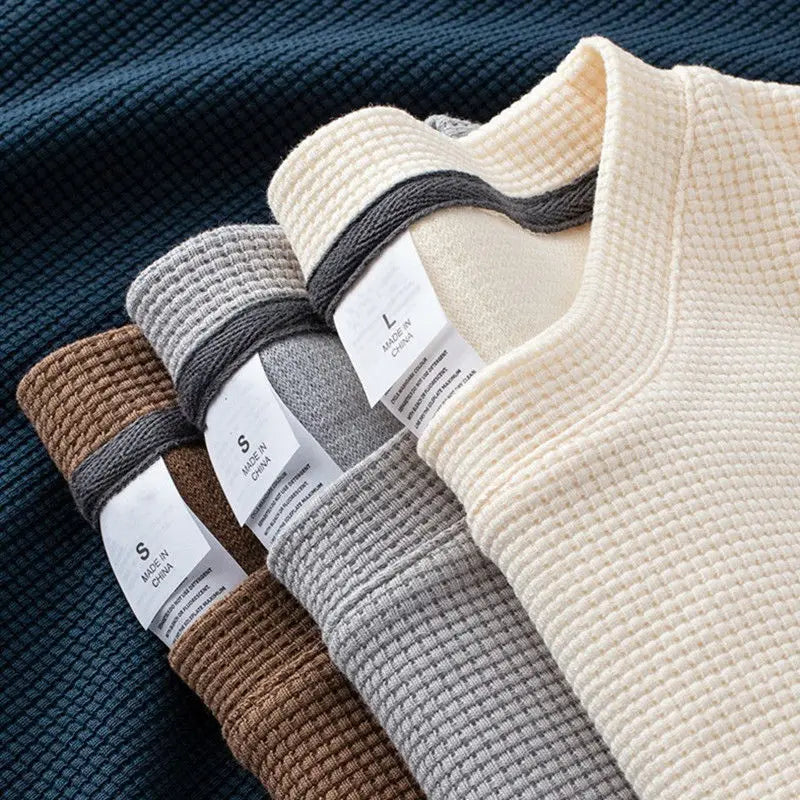 Waffle Short Sleeved T-shirt for Men and Women Summer