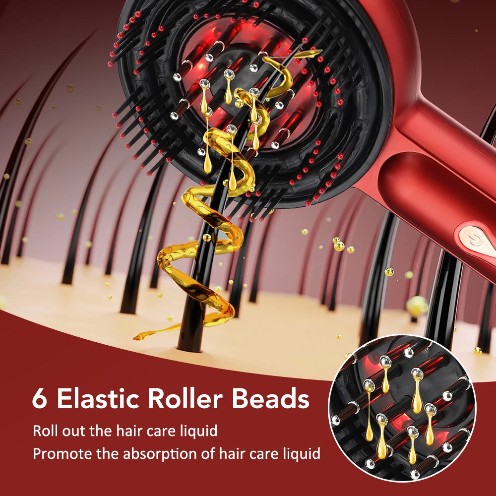 Electric Massage Comb Home Scalp Drain Comb Red Light Anti-slip Hair Care Multi-functional Massage Comb