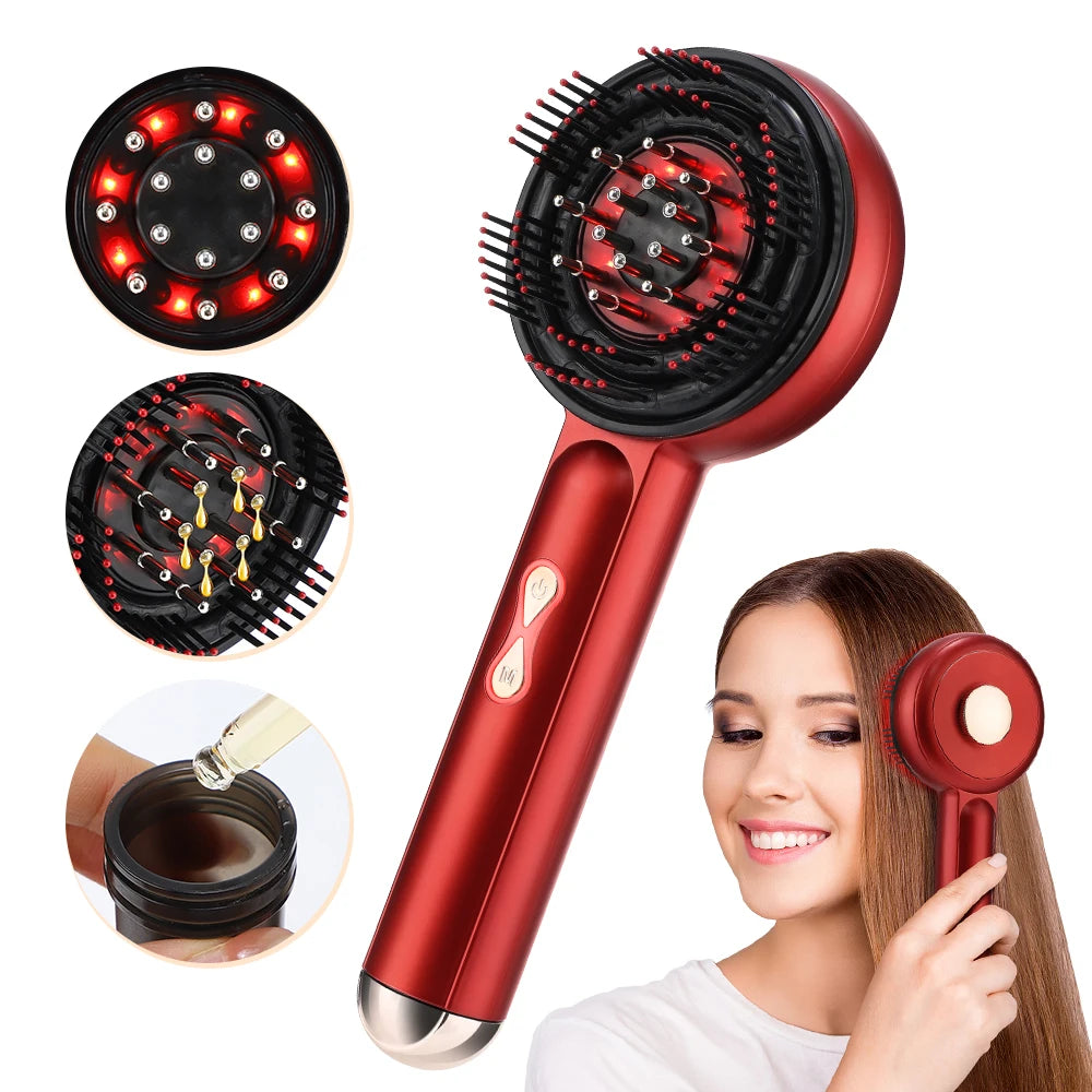 Electric Massage Comb Home Scalp Drain Comb Red Light Anti-slip Hair Care Multi-functional Massage Comb