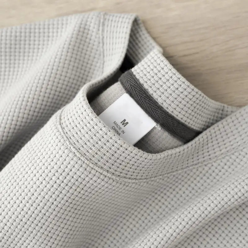 Waffle Short Sleeved T-shirt for Men and Women Summer