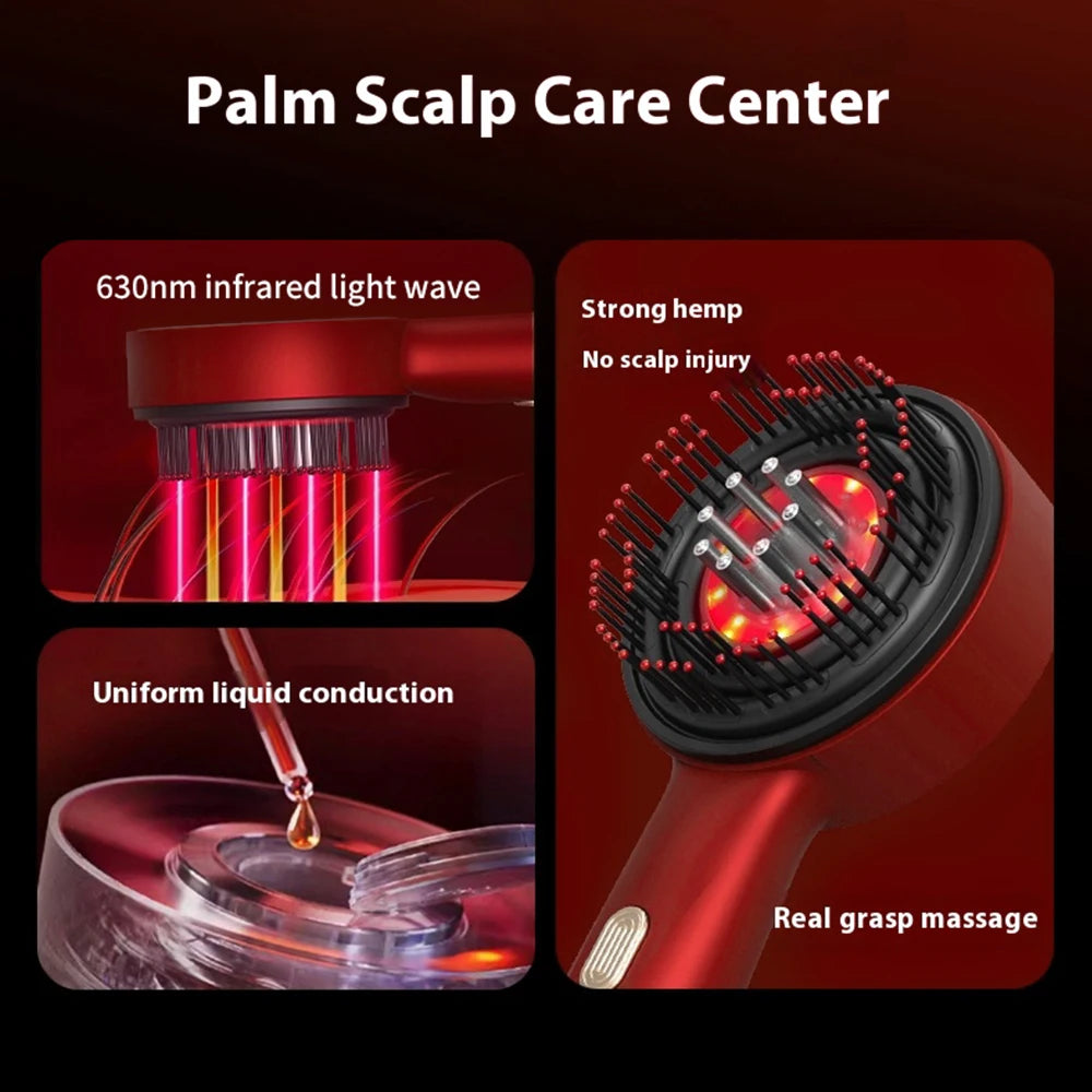 Electric Massage Comb Home Scalp Drain Comb Red Light Anti-slip Hair Care Multi-functional Massage Comb