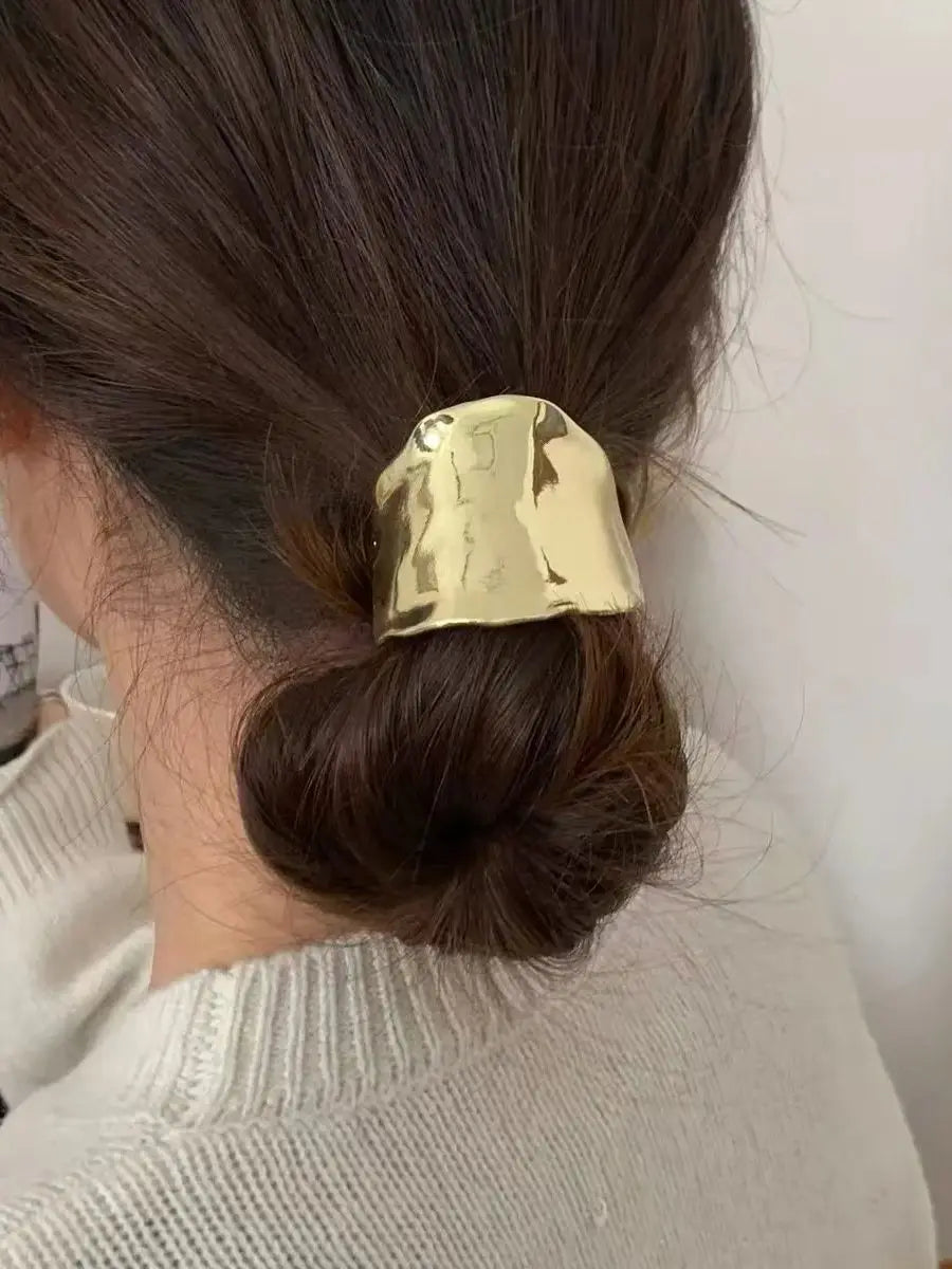 Golden Hairpin for Women Retro High-Quality Ponytail Holder Hairpin Headdress