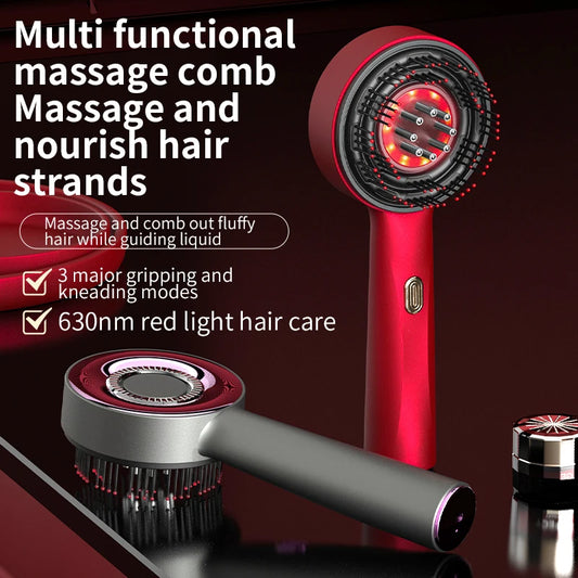 Electric Massage Comb Home Scalp Drain Comb Red Light Anti-slip Hair Care Multi-functional Massage Comb