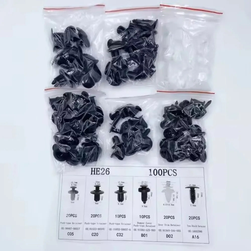 Auto Fastener Clips Mixed Car Body Push Retainer