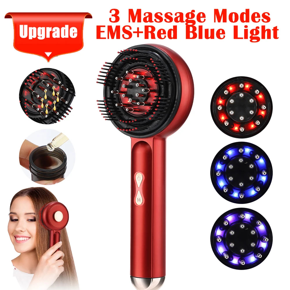 Electric Massage Comb Home Scalp Drain Comb Red Light Anti-slip Hair Care Multi-functional Massage Comb