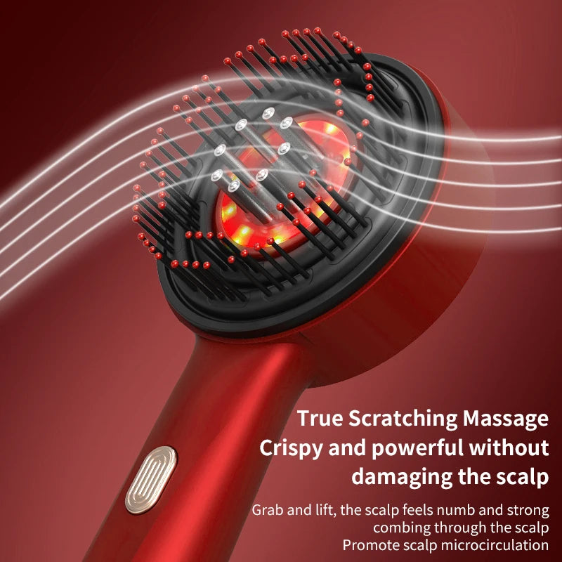 Electric Massage Comb Home Scalp Drain Comb Red Light Anti-slip Hair Care Multi-functional Massage Comb