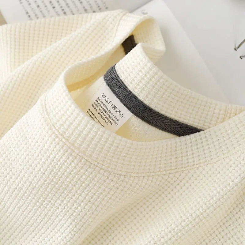 Waffle Short Sleeved T-shirt for Men and Women Summer