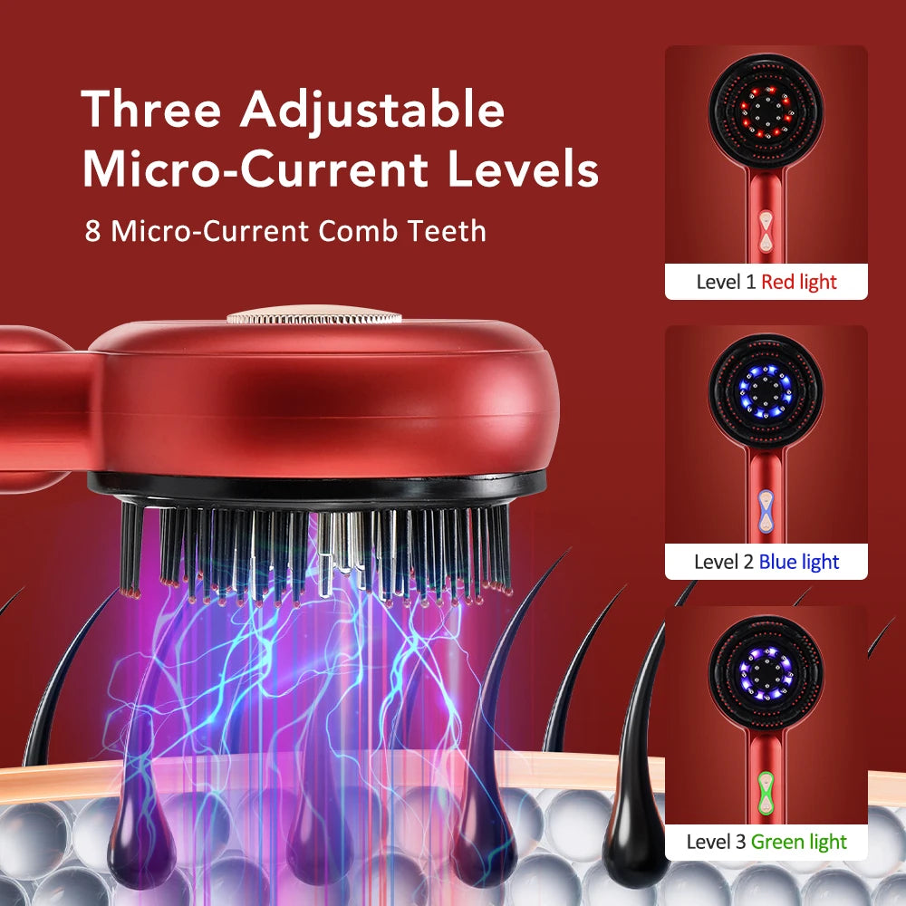 Electric Massage Comb Home Scalp Drain Comb Red Light Anti-slip Hair Care Multi-functional Massage Comb