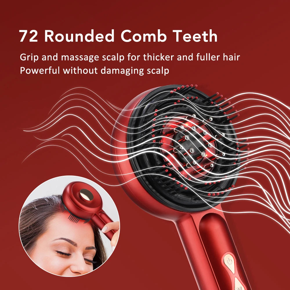 Electric Massage Comb Home Scalp Drain Comb Red Light Anti-slip Hair Care Multi-functional Massage Comb