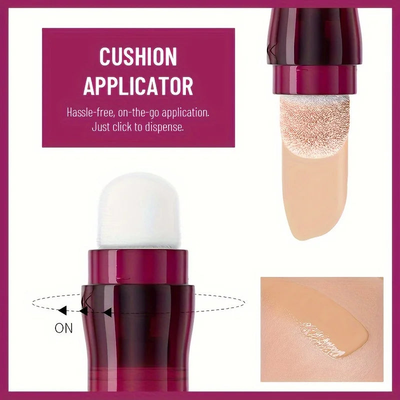 Sponge Head Concealer for Dark Circles Freckles Acne Pigmentation and Blemishes Long Lasting Moisturizing Liquid Foundation