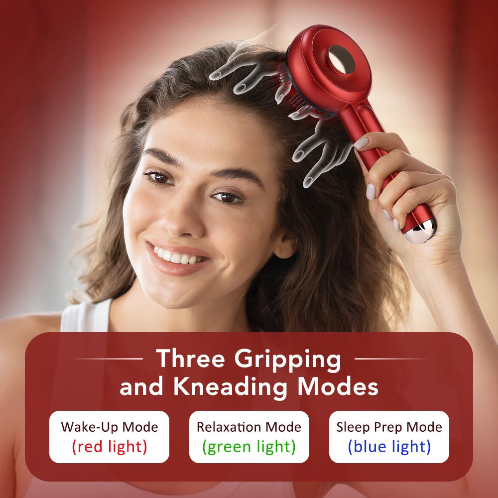 Electric Massage Comb Home Scalp Drain Comb Red Light Anti-slip Hair Care Multi-functional Massage Comb