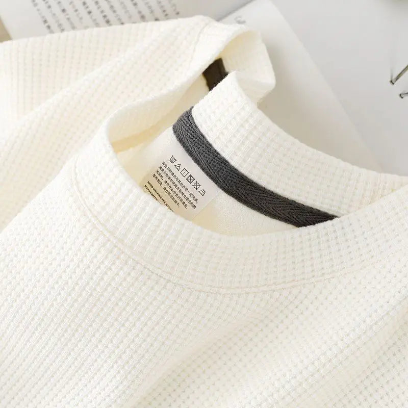 Waffle Short Sleeved T-shirt for Men and Women Summer